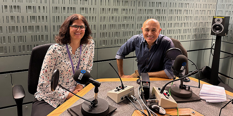 Professor Vicky Tolfrey with podcast host Professor Jim Al-Khalili